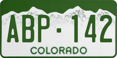 CO license plate ABP142