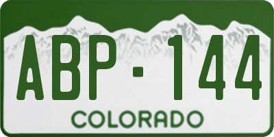 CO license plate ABP144