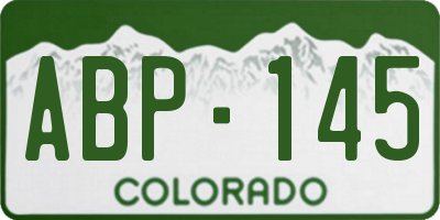 CO license plate ABP145