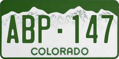CO license plate ABP147