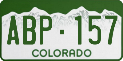 CO license plate ABP157
