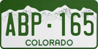 CO license plate ABP165