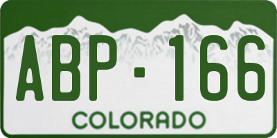 CO license plate ABP166