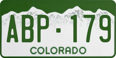 CO license plate ABP179