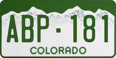 CO license plate ABP181