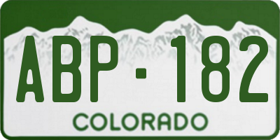 CO license plate ABP182