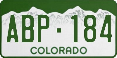 CO license plate ABP184
