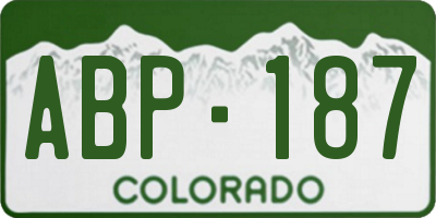 CO license plate ABP187