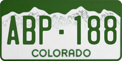 CO license plate ABP188