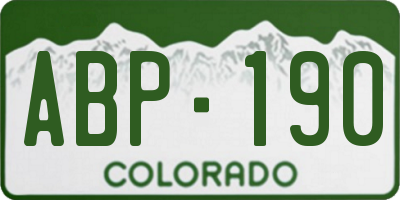 CO license plate ABP190