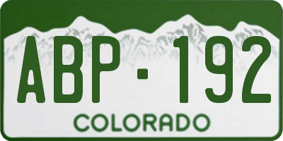 CO license plate ABP192