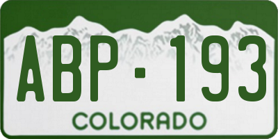 CO license plate ABP193
