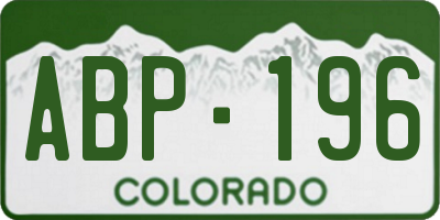 CO license plate ABP196