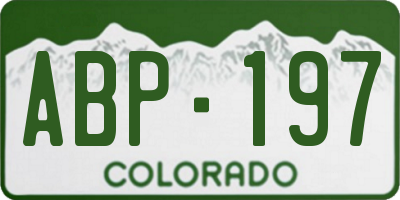 CO license plate ABP197