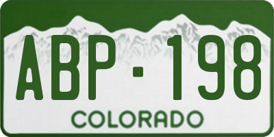 CO license plate ABP198