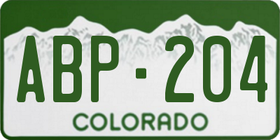 CO license plate ABP204