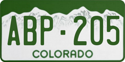 CO license plate ABP205