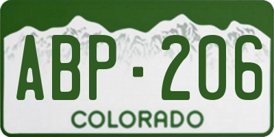 CO license plate ABP206