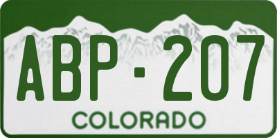 CO license plate ABP207