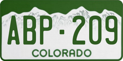 CO license plate ABP209