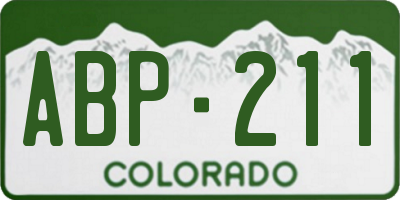 CO license plate ABP211