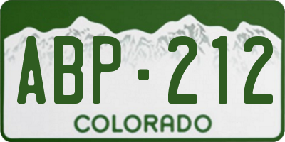CO license plate ABP212