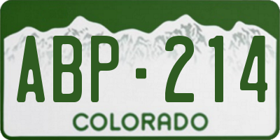 CO license plate ABP214