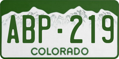 CO license plate ABP219