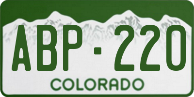 CO license plate ABP220