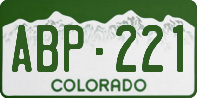 CO license plate ABP221