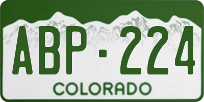 CO license plate ABP224
