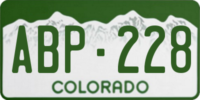 CO license plate ABP228