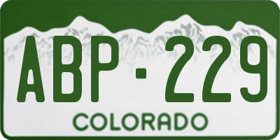 CO license plate ABP229