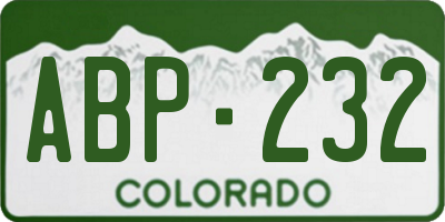CO license plate ABP232