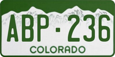 CO license plate ABP236