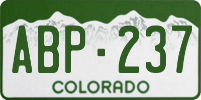 CO license plate ABP237