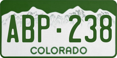 CO license plate ABP238