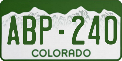 CO license plate ABP240