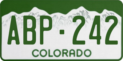 CO license plate ABP242