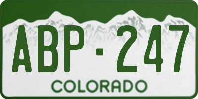 CO license plate ABP247