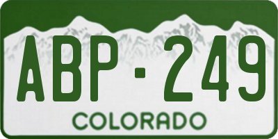 CO license plate ABP249
