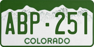 CO license plate ABP251