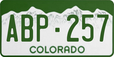 CO license plate ABP257