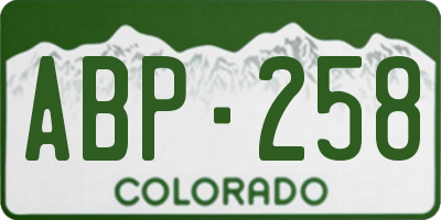 CO license plate ABP258
