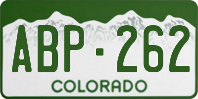 CO license plate ABP262