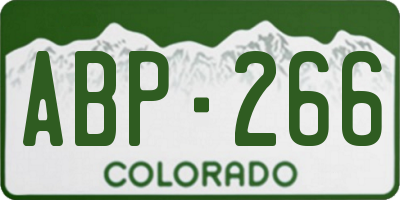 CO license plate ABP266