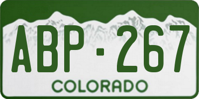 CO license plate ABP267