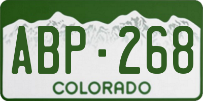 CO license plate ABP268