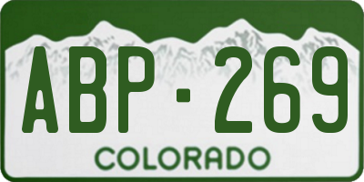 CO license plate ABP269