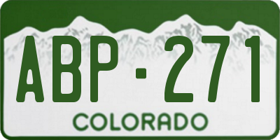 CO license plate ABP271